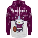 Burnley Hoodie Customized Hello Kitty Burgundy Best Selling