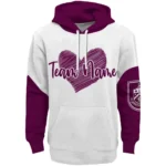 Burnley Hoodie Personalized Scribble Heart Burgundy White Best Selling
