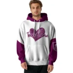 Burnley Hoodie Personalized Scribble Heart Burgundy White Best Selling