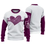 Burnley Sweater Custom Heart Sketch Burgundy White Best Selling