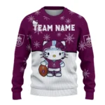 Burnley Sweater Custom Hello Kitty Burgundy Best Selling