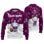 Burnley Sweater Custom Hello Kitty Burgundy Best Selling