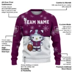 Burnley Sweater Custom Hello Kitty Burgundy Best Selling