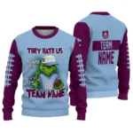Burnley Sweater Personalized Grinch Fierce Burgundy Best Selling