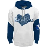 Byu Cougars Hoodie Customized Scribble Heart Blue White Best Selling