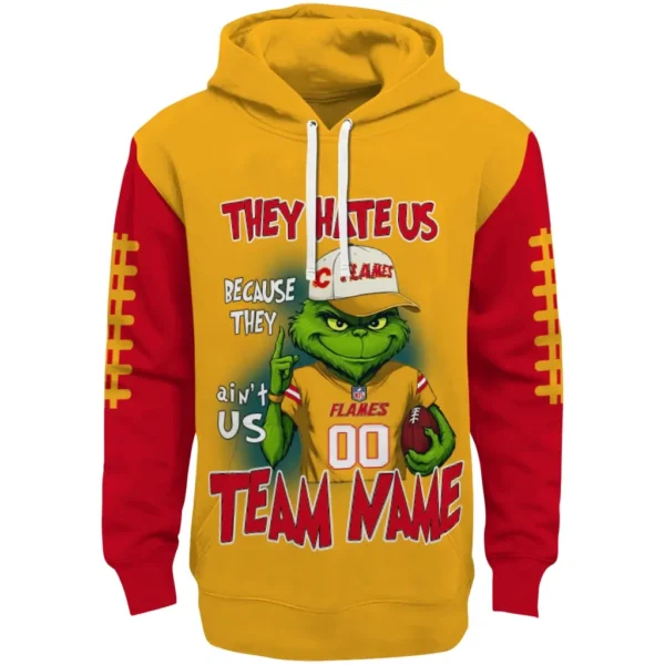 Calgary Flames Hoodie Customized Grinch Fierce Red Best Selling