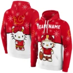 Calgary Flames Hoodie Personalized Hello Kitty Red Best Selling