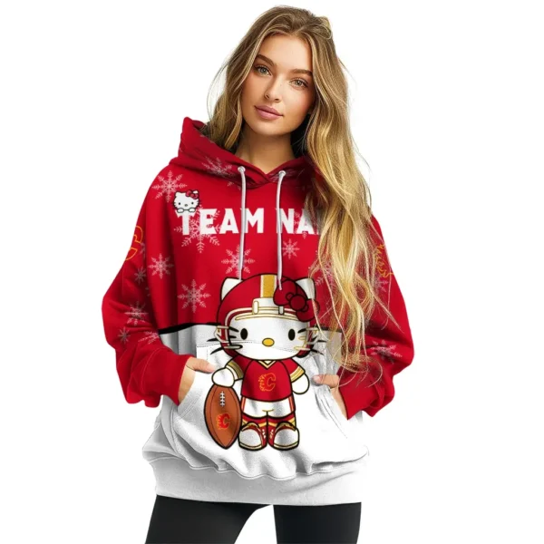 Calgary Flames Hoodie Personalized Hello Kitty Red High Quality