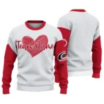 Carolina Hurricanes Sweater Personalized Heart Sketch Red White Best Selling