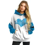 Carolina Panthers Hoodie Customized Scribble Heart Blue White Best Selling