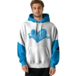 Carolina Panthers Hoodie Customized Scribble Heart Blue White Best Selling