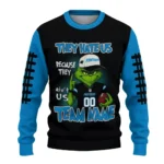 Carolina Panthers Sweater Customized Grinch Fierce Blue Best Selling