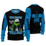 Carolina Panthers Sweater Customized Grinch Fierce Blue Best Selling