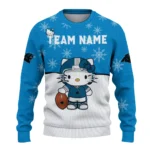 Carolina Panthers Sweater Personalized Hello Kitty Blue Best Selling