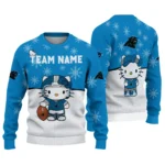 Carolina Panthers Sweater Personalized Hello Kitty Blue Best Selling