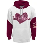 Central Michigan Chippewas Hoodie Custom Scribble Heart Maroon White Best Selling