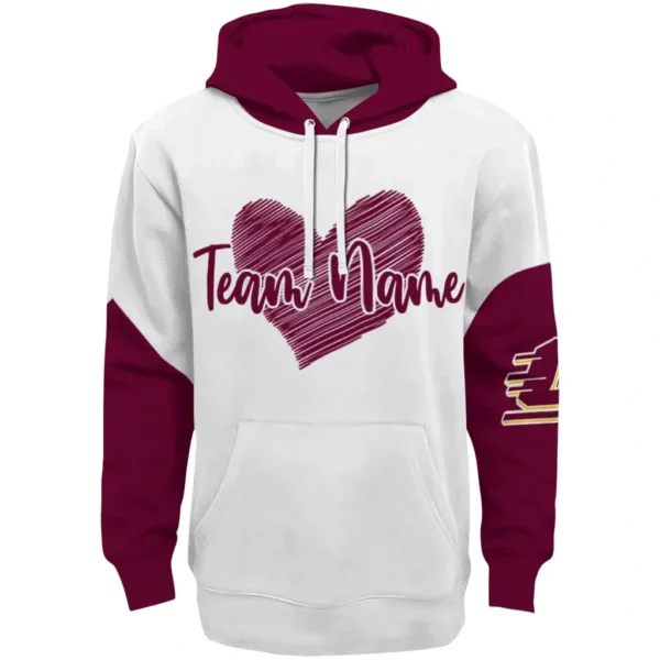 Central Michigan Chippewas Hoodie Custom Scribble Heart Maroon White Best Selling