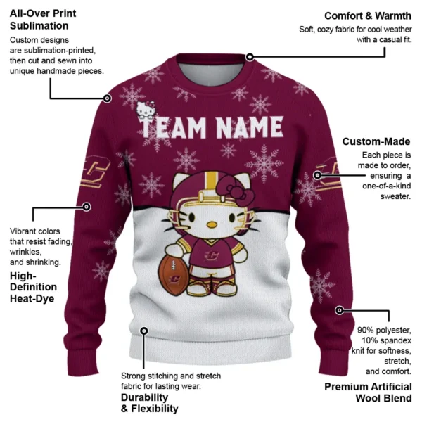 Central Michigan Chippewas Sweater Customized Hello Kitty Maroon New Arrival