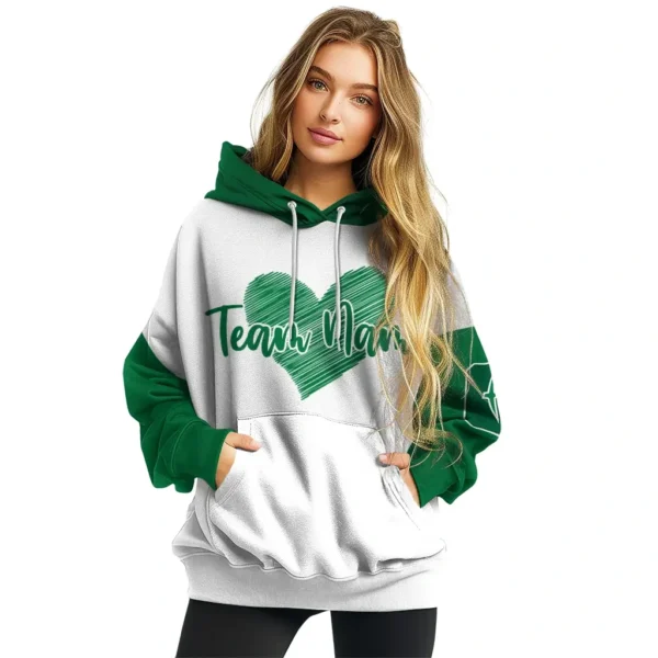 Charlotte 49ers Hoodie Custom Scribble Heart Green White High Quality