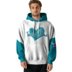 Charlotte Hornets Hoodie Custom Scribble Heart Teal White Best Selling