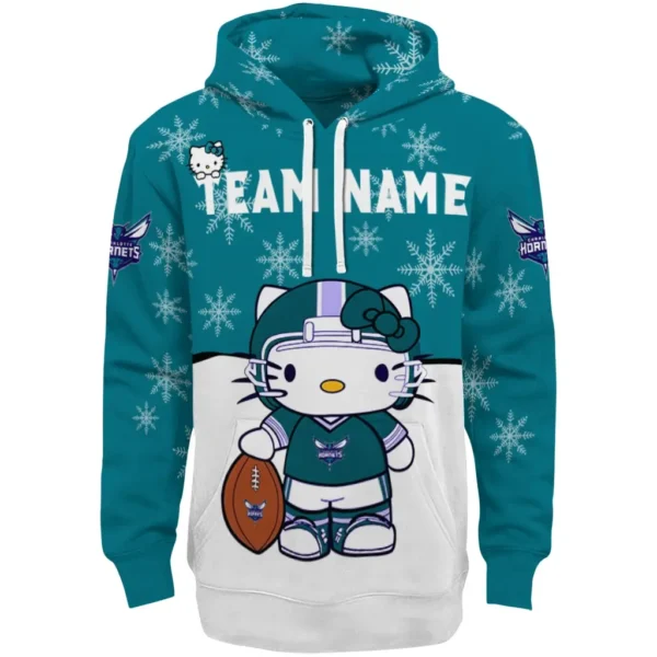 Charlotte Hornets Hoodie Personalized Hello Kitty Teal Best Selling