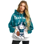 Charlotte Hornets Hoodie Personalized Hello Kitty Teal Best Selling