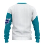 Charlotte Hornets Sweater Customized Heart Sketch Teal White Best Selling