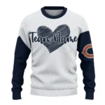 Chicago Bears Sweater Custom Heart Sketch Blue White Best Selling