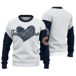 Chicago Bears Sweater Custom Heart Sketch Blue White Best Selling