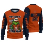 Chicago Bears Sweater Personalized Grinch Fierce Blue Best Selling