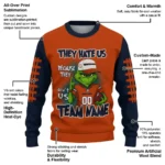 Chicago Bears Sweater Personalized Grinch Fierce Blue Best Selling