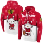 Chicago Blackhawks Hoodie Customized Hello Kitty Red Best Selling