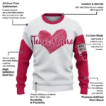Chicago Bulls Sweater Customized Heart Sketch Red White Best Selling