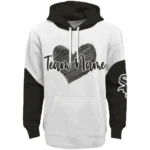 Chicago White Sox Hoodie Customized Scribble Heart Black White Best Selling
