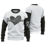 Chicago White Sox Sweater Personalized Heart Sketch Black White Best Selling