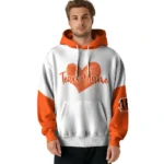 Cincinnati Bengals Hoodie Custom Scribble Heart Orange White Best Selling