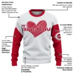 Cincinnati Reds Sweater Custom Heart Sketch Red White Best Selling