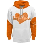 Clemson Tigers Hoodie Customized Scribble Heart Orange White Best Selling