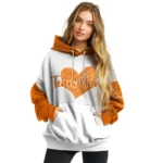 Clemson Tigers Hoodie Customized Scribble Heart Orange White Best Selling