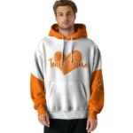 Clemson Tigers Hoodie Customized Scribble Heart Orange White Best Selling