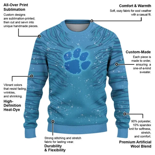 Clemson Tigers Sweater Custom Tiger Pattern New Arrival