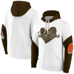 Cleveland Browns Hoodie Customized Scribble Heart Brown White Best Selling