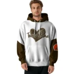 Cleveland Browns Hoodie Customized Scribble Heart Brown White Best Selling
