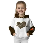 Cleveland Browns Hoodie Customized Scribble Heart Brown White Best Selling