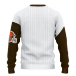 Cleveland Browns Sweater Personalized Heart Sketch Brown White Best Selling