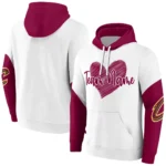 Cleveland Cavaliers Hoodie Customized Scribble Heart Wine White Best Selling