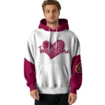Cleveland Cavaliers Hoodie Customized Scribble Heart Wine White Best Selling