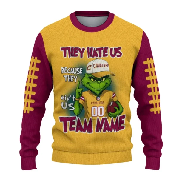 Cleveland Cavaliers Sweater Customized Grinch Fierce Wine Best Selling