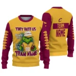 Cleveland Cavaliers Sweater Customized Grinch Fierce Wine Best Selling