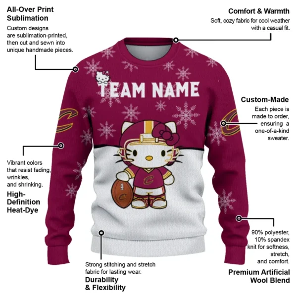 Cleveland Cavaliers Sweater Personalized Hello Kitty Wine New Arrival